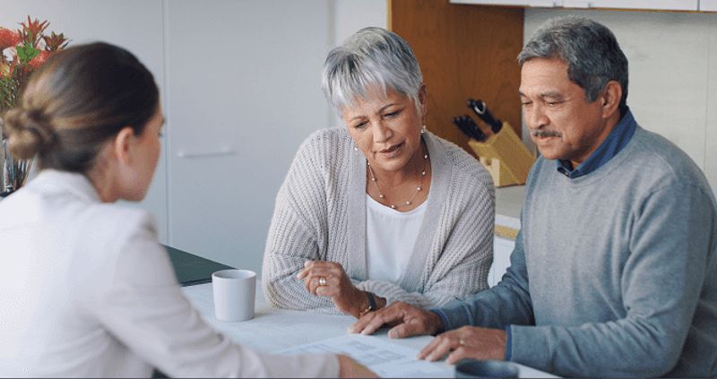 Couple reviewing documents