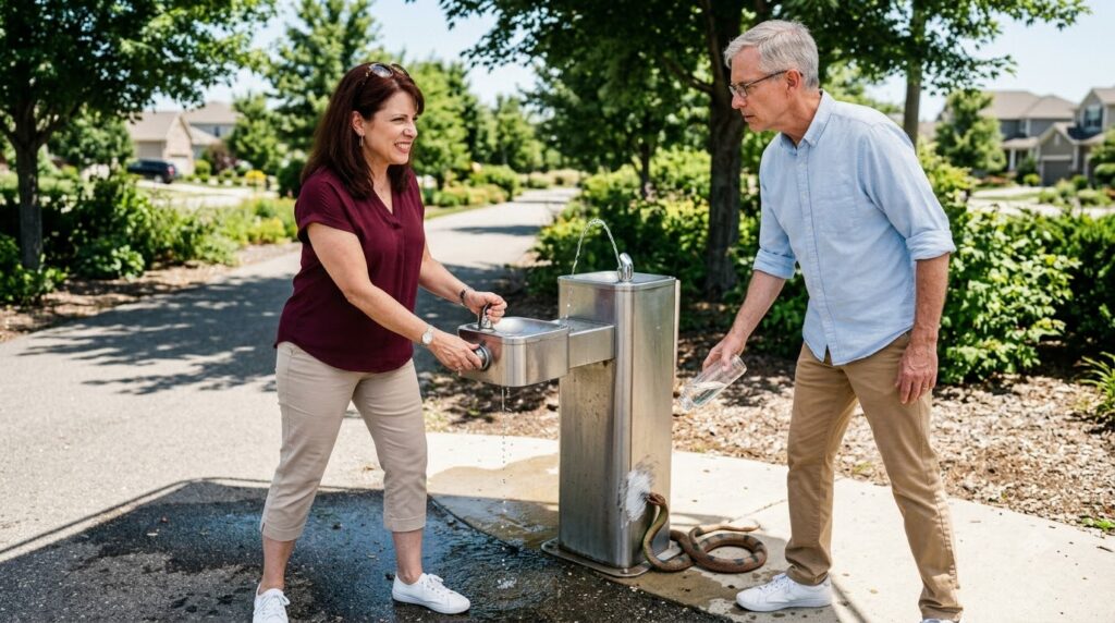 Melissa Blamed David for Breaking the Community Fountain—Then the Fake Snake Raised a Question She Couldn’t Answer