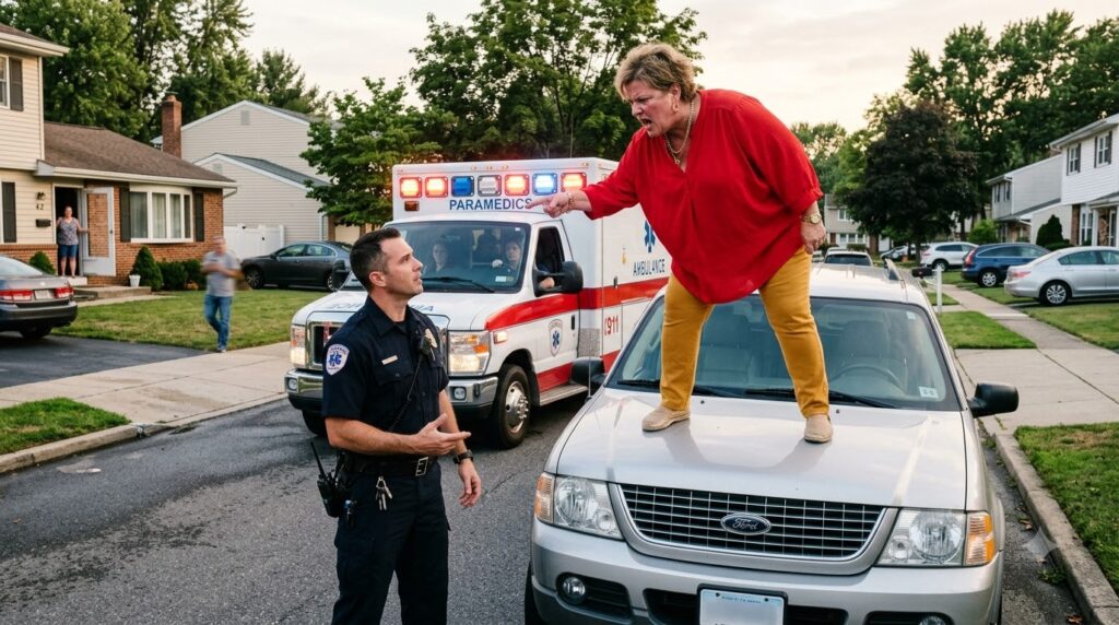 Karen Stood on Her SUV Hood to Block an Ambulance—Then One Discovery Changed the Entire Neighborhood