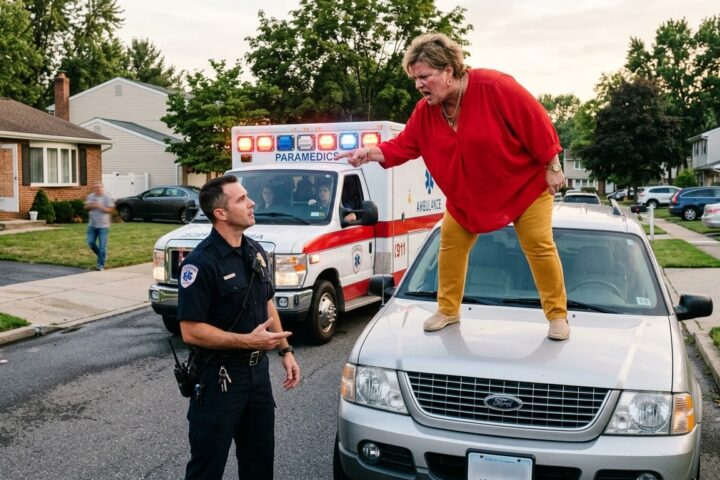 Karen Stood on Her SUV Hood to Block an Ambulance—Then One Discovery Changed the Entire Neighborhood