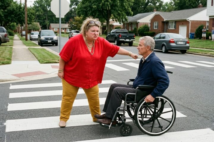 The Woman Who Blocked the Crosswalk—and the Reason She Refused to Let a Wheelchair Pass
