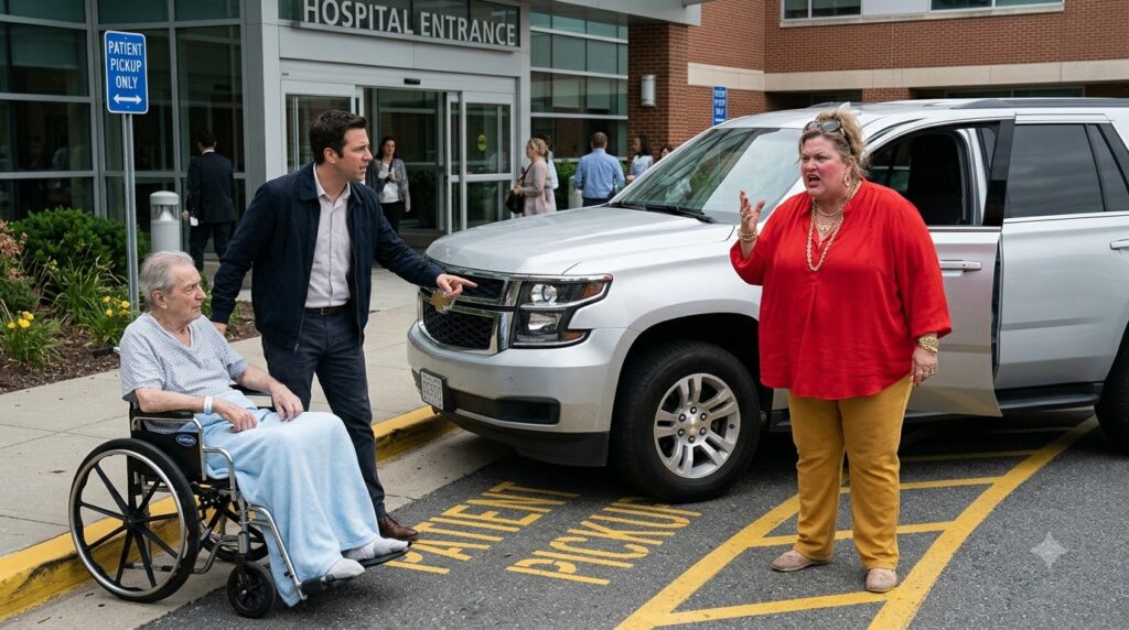 Karen Blocked an Elderly Patient’s Hospital Pickup—Then One Small Detail Changed Everything
