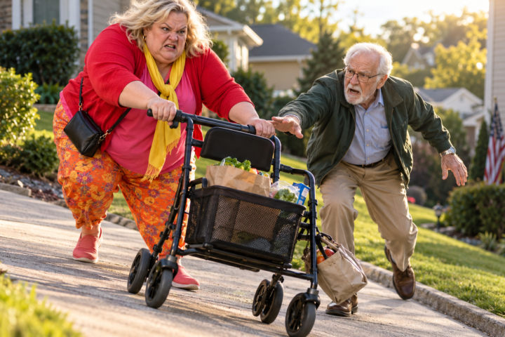 Karen Shoved His Mobility Cart Down the Hill—Then She Took the One Bag He Refused to Explain