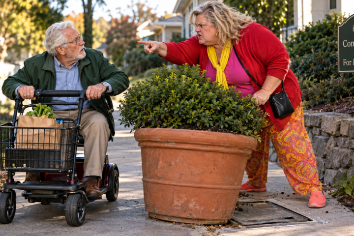 The Planter Karen Used to Block His Mobility Cart Was Hiding Something No One Was Supposed to See