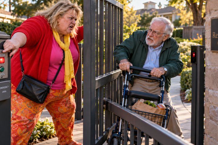 Karen Trapped an Elderly Neighbor at the Community Gate—Then the Safety System Turned the Tables