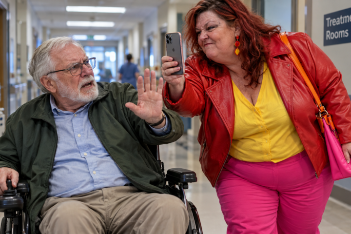 She Filmed the Elderly Man in His Wheelchair, Certain She Had Caught Him Hiding Something at the Hospital