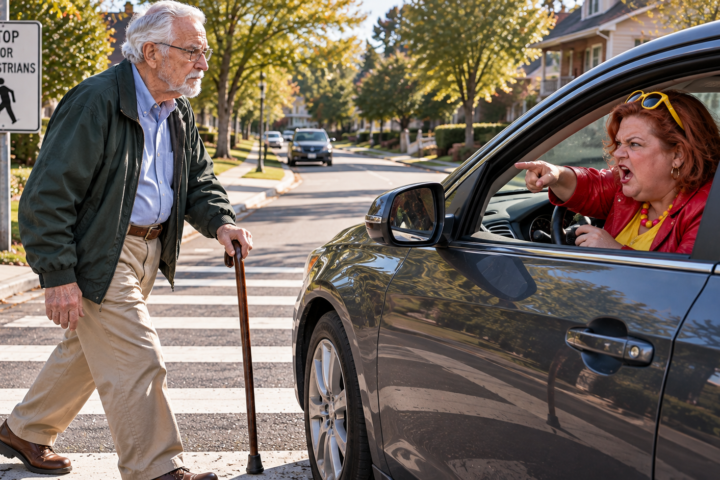 She Honked at an Elderly Man in the Crosswalk—Then Discovered Why He Refused to Hurry
