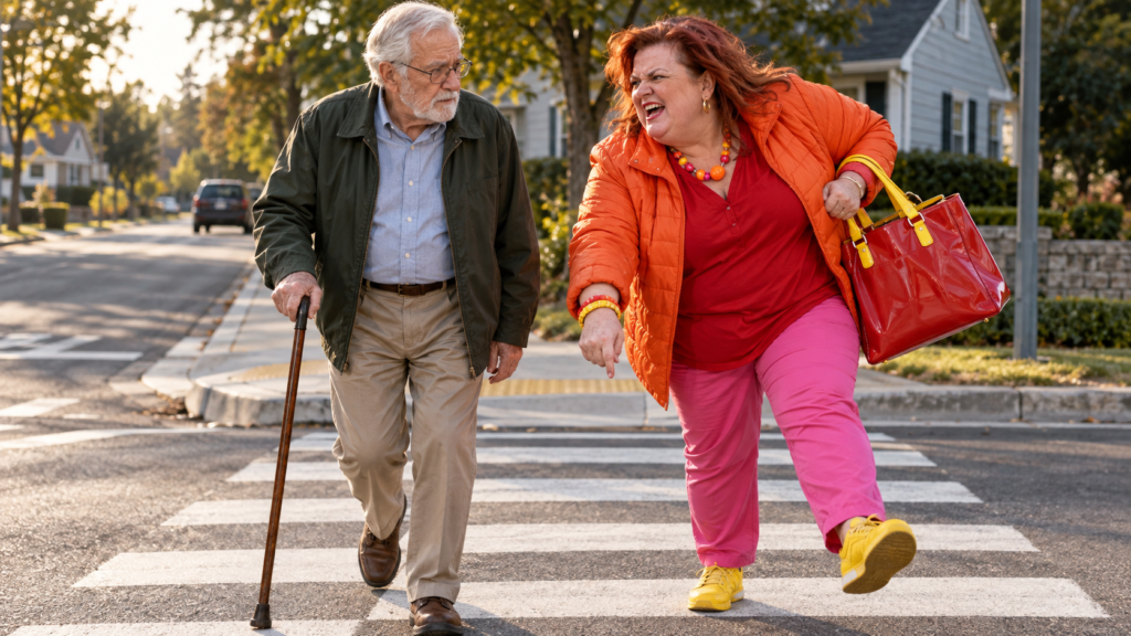 Karen Mocked an Elderly Man in the Crosswalk—Then the Tiny Object on His Cane Exposed the Truth