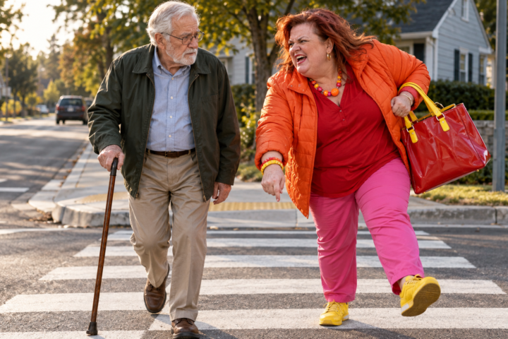 Karen Mocked an Elderly Man in the Crosswalk—Then the Tiny Object on His Cane Exposed the Truth
