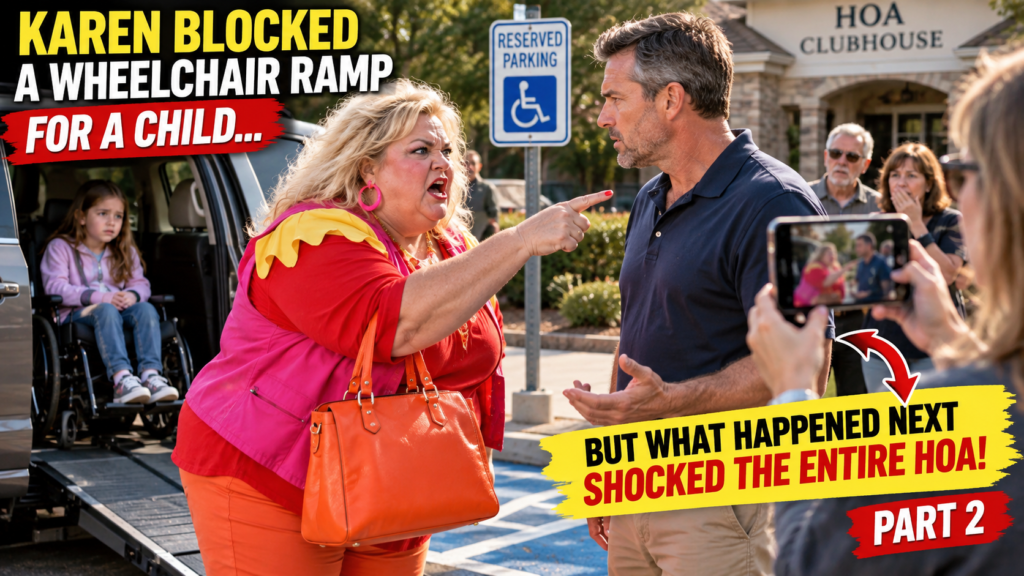 Karen Blocked a Wheelchair Ramp for a Child—Then the Parking Lot Camera Revealed What Really Happened