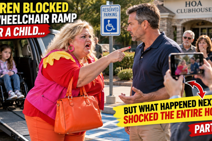 Karen Blocked a Wheelchair Ramp for a Child—Then the Parking Lot Camera Revealed What Really Happened