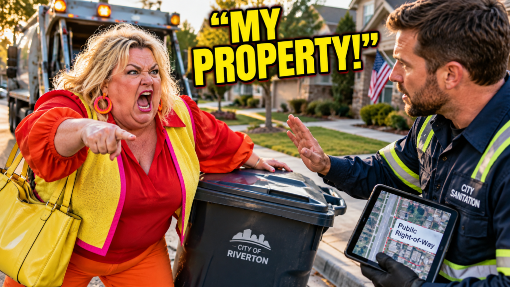 Karen Dragged a Public Trash Bin Into the Street—Then Claimed the Curb Belonged to Her
