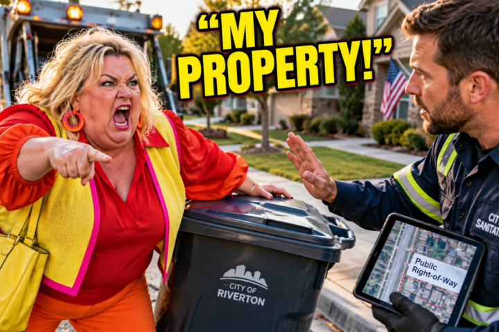 Karen Dragged a Public Trash Bin Into the Street—Then Claimed the Curb Belonged to Her