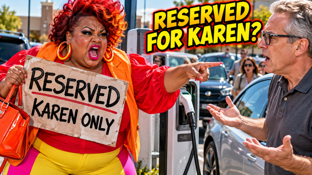 She Put Up a Homemade “Reserved” Sign at a Public EV Charger—Then the Waiting Line Started Asking Questions