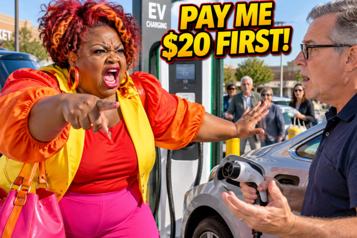 Karen Demanded $20 to Use the Public EV Charger—Then the Real Authority Walked Up Behind Her