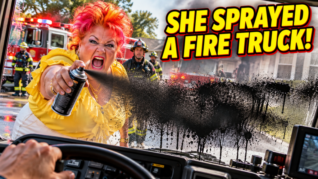 She Sprayed a Fire Truck’s Windshield to “Teach Them a Lesson” — Then the Camera Captured Everything
