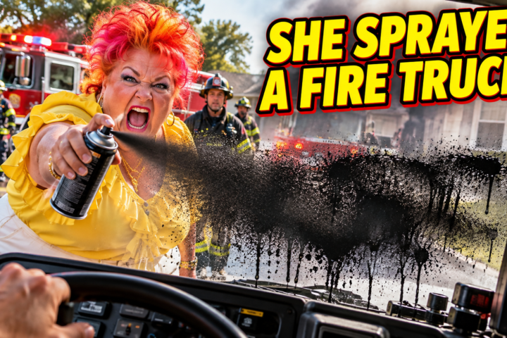 She Sprayed a Fire Truck’s Windshield to “Teach Them a Lesson” — Then the Camera Captured Everything