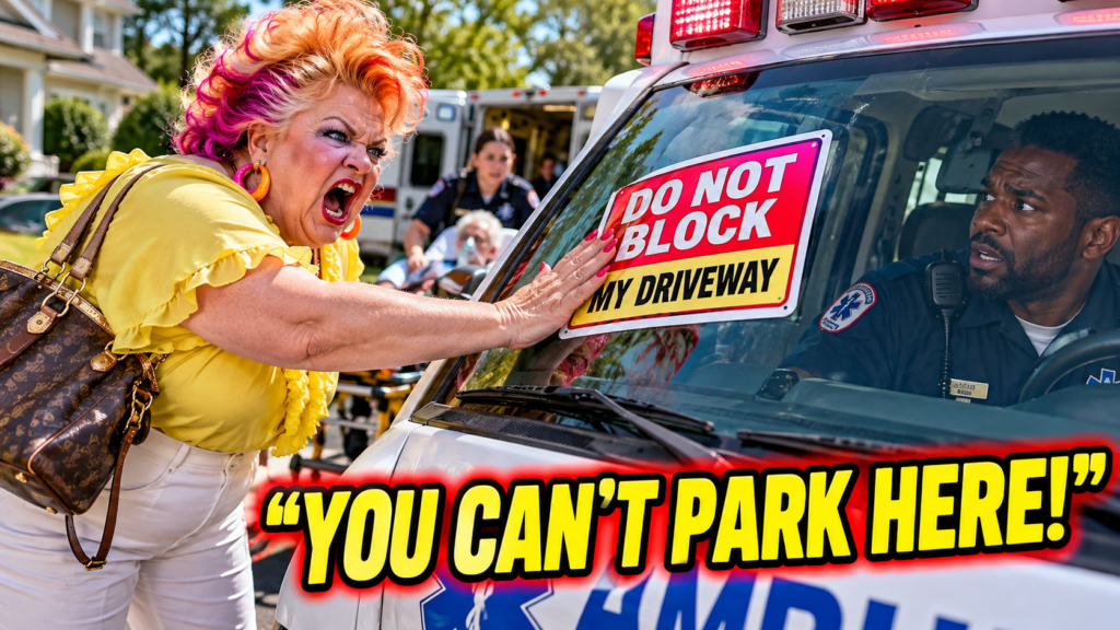 She Slapped a “Do Not Block My Driveway” Decal on an Ambulance During a Medical Emergency