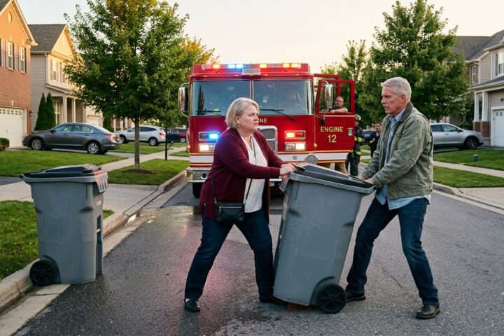 The Neighbor Who Blocked a Fire Truck With Trash Bins—Then Learned the Street Wasn’t Hers to Control